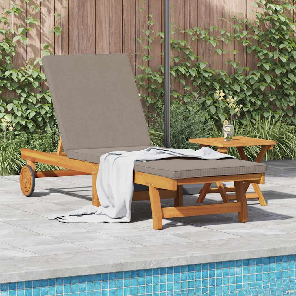 Sun Lounger Solid Acacia Wood Brown