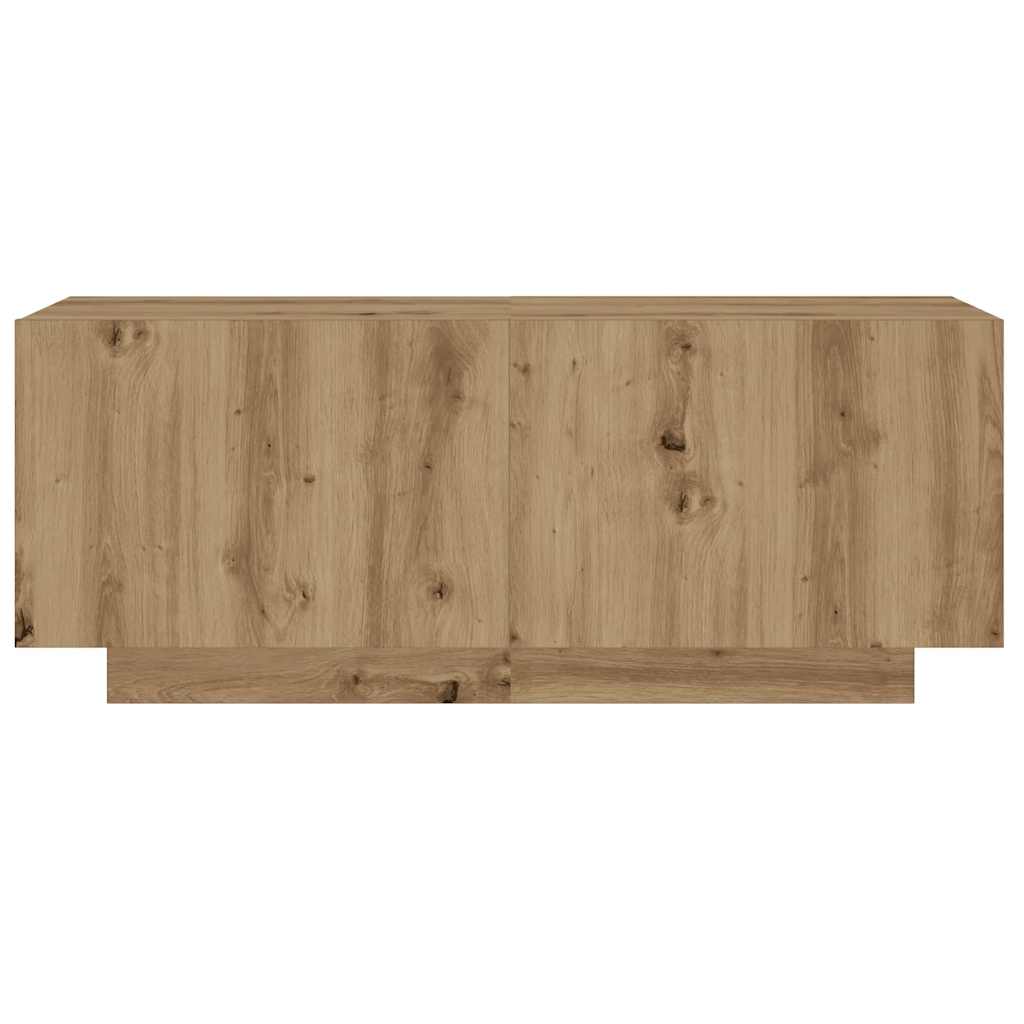 TV Cabinet with LED Lights Artisan Oak 260x35x40 cm Engineered Wood