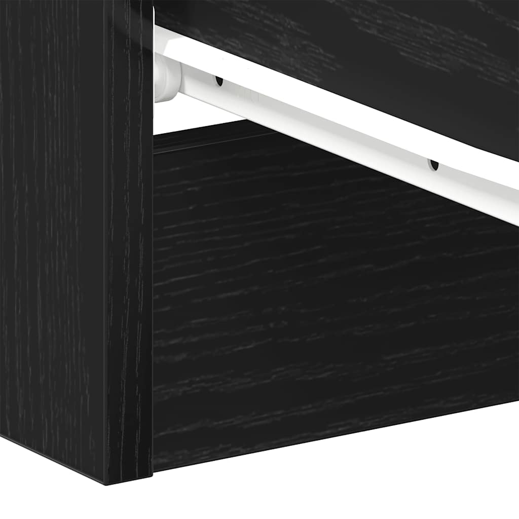 Bedside Cabinet Black Oak 38x35x55 cm Engineered Wood