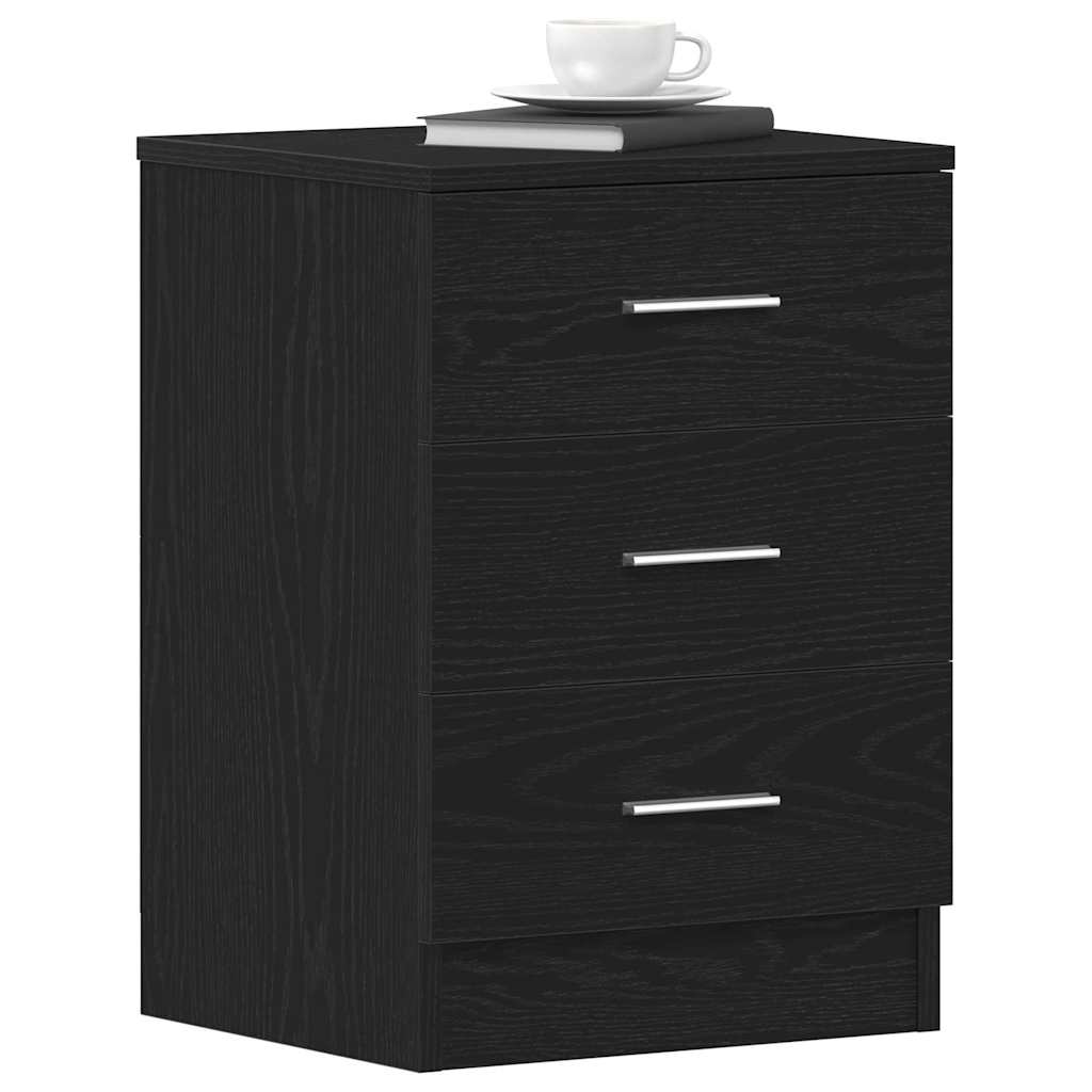Bedside Cabinet Black Oak 38x35x55 cm Engineered Wood