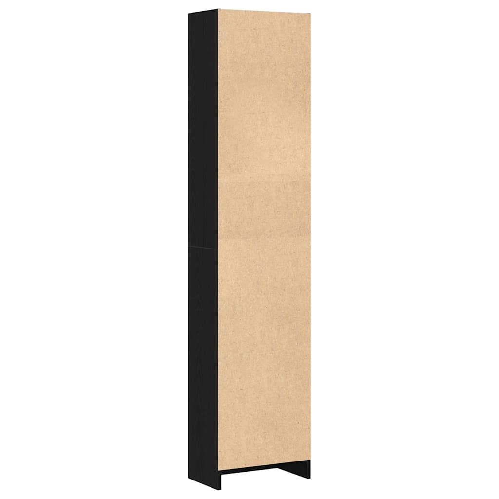 Bookcase Black Oak 40x24x176 cm Engineered Wood