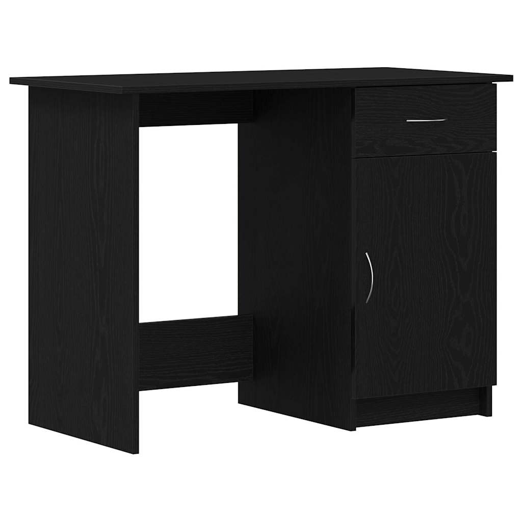 Desk with Drawer Black Oak 100 x 50 x 76 cm Engineered Wood