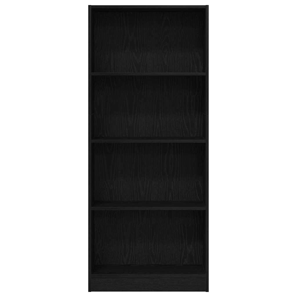 Bookcase Black Oak 60 x 24 x 143 cm Engineered Wood