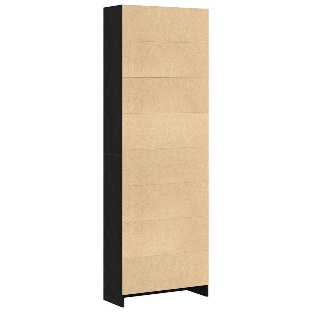 Bookcase Black Oak 60 x 24 x 176 cm Engineered Wood