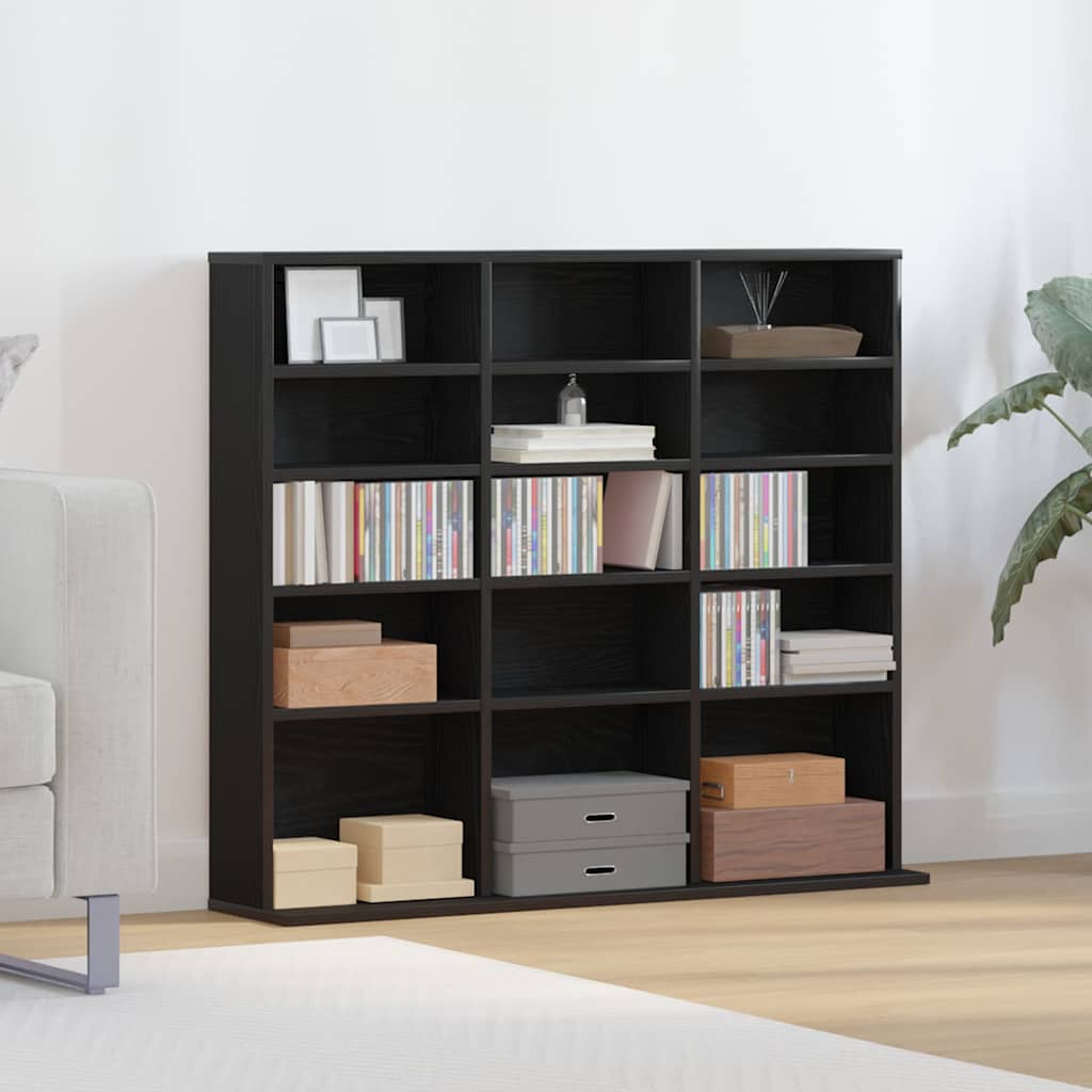 CD Cabinet Black Oak 100x23x89.5 cm Engineered Wood