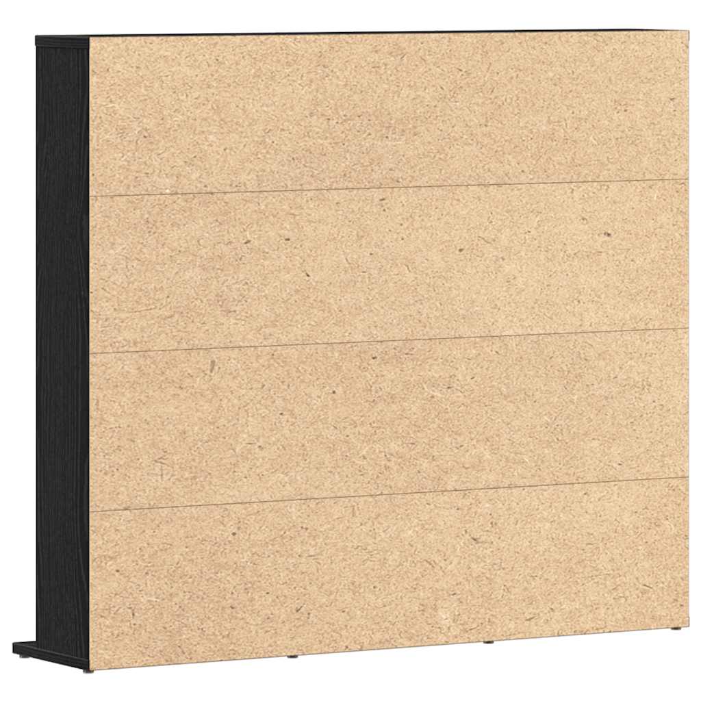 CD Cabinet Black Oak 100x23x89.5 cm Engineered Wood