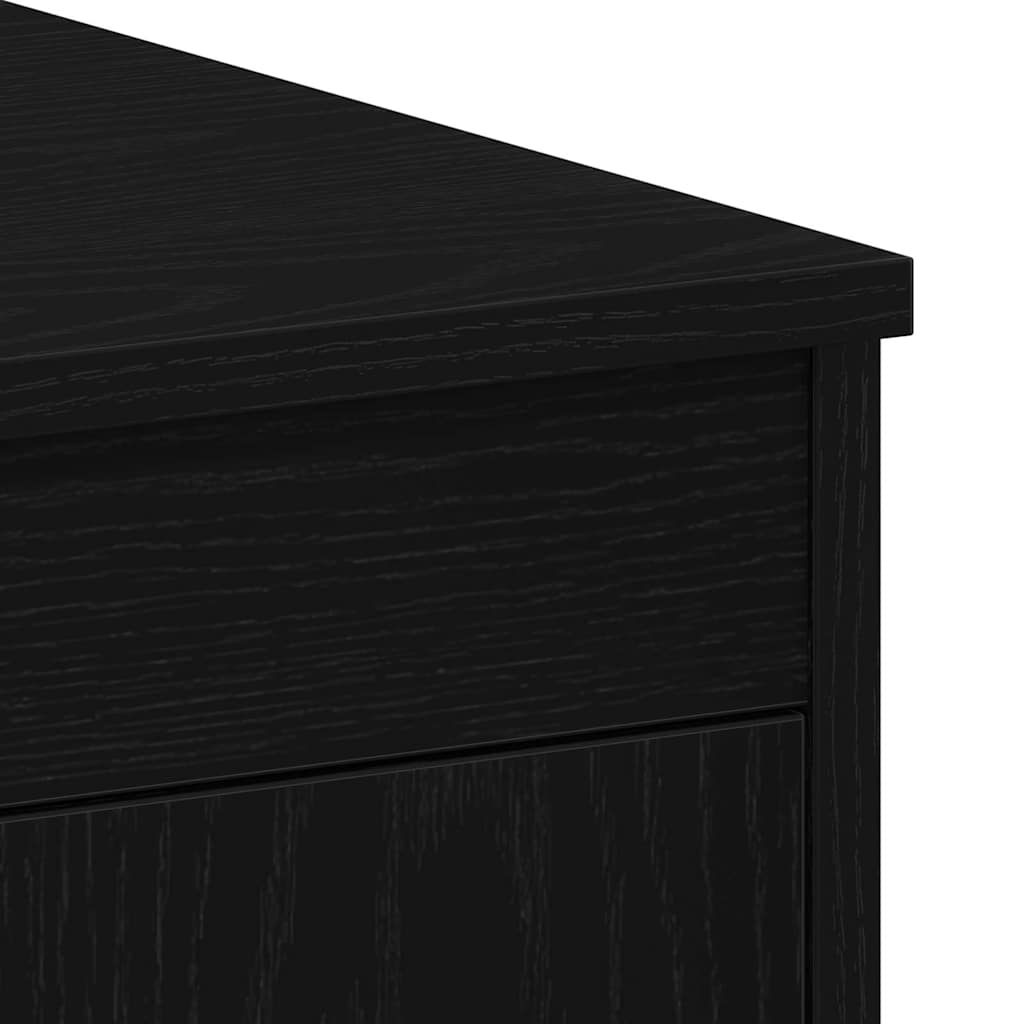 Desk with Storage Black Oak 100 x 50 x 76 cm Engineered Wood