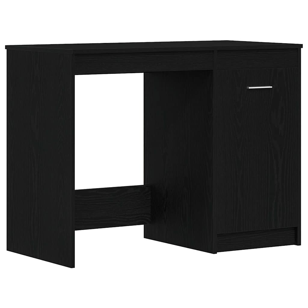 Desk with Storage Black Oak 100 x 50 x 76 cm Engineered Wood