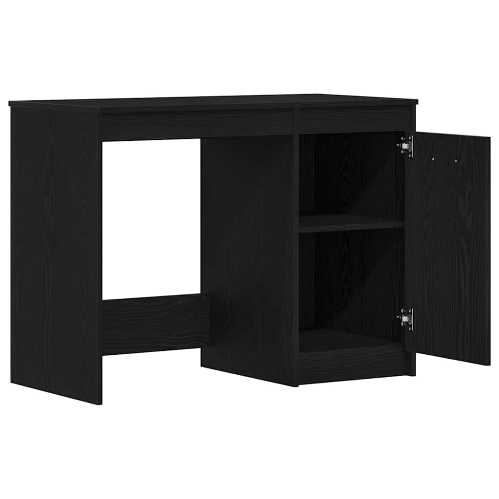 Desk with Storage Black Oak 100 x 50 x 76 cm Engineered Wood