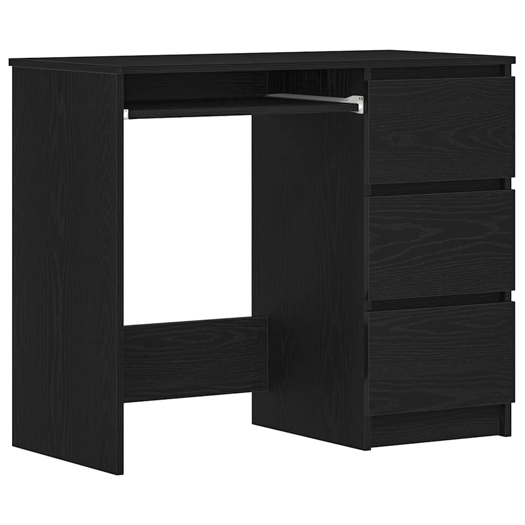 Desk Black Oak 90x45x76 cm Engineered Wood