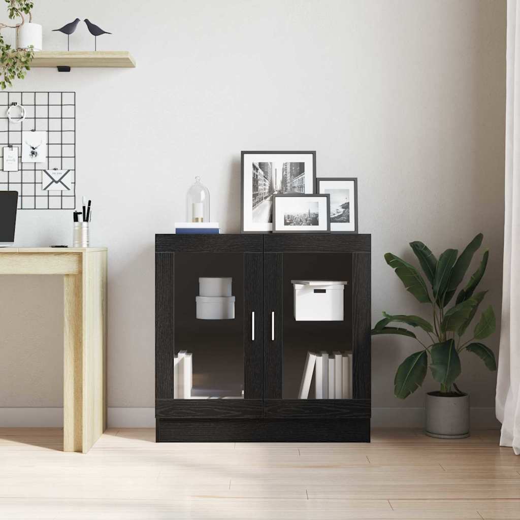 Book Cabinet Black Oak 82,5 x 30,5 x 80 cm Engineered Wood