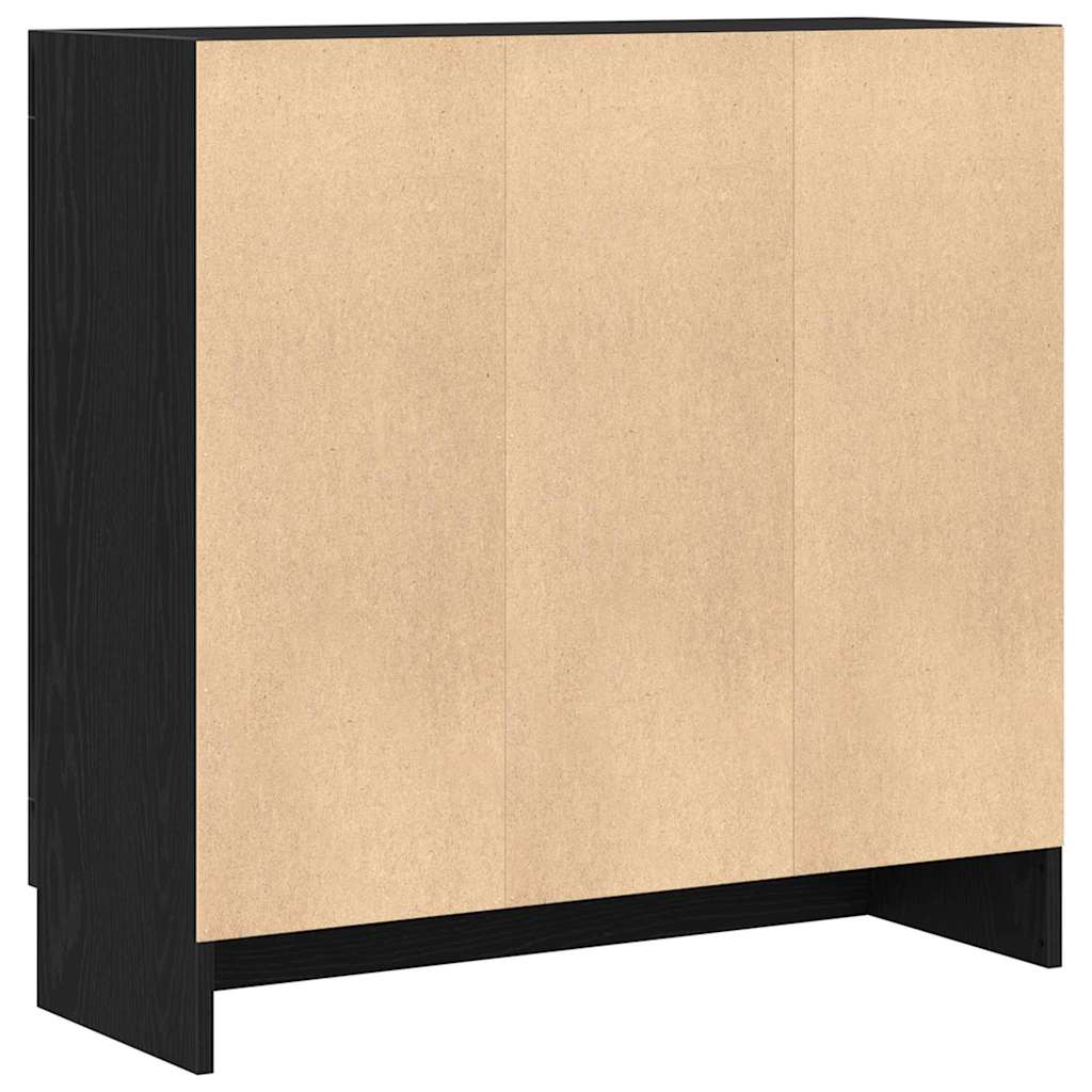 Book Cabinet Black Oak 82,5 x 30,5 x 80 cm Engineered Wood