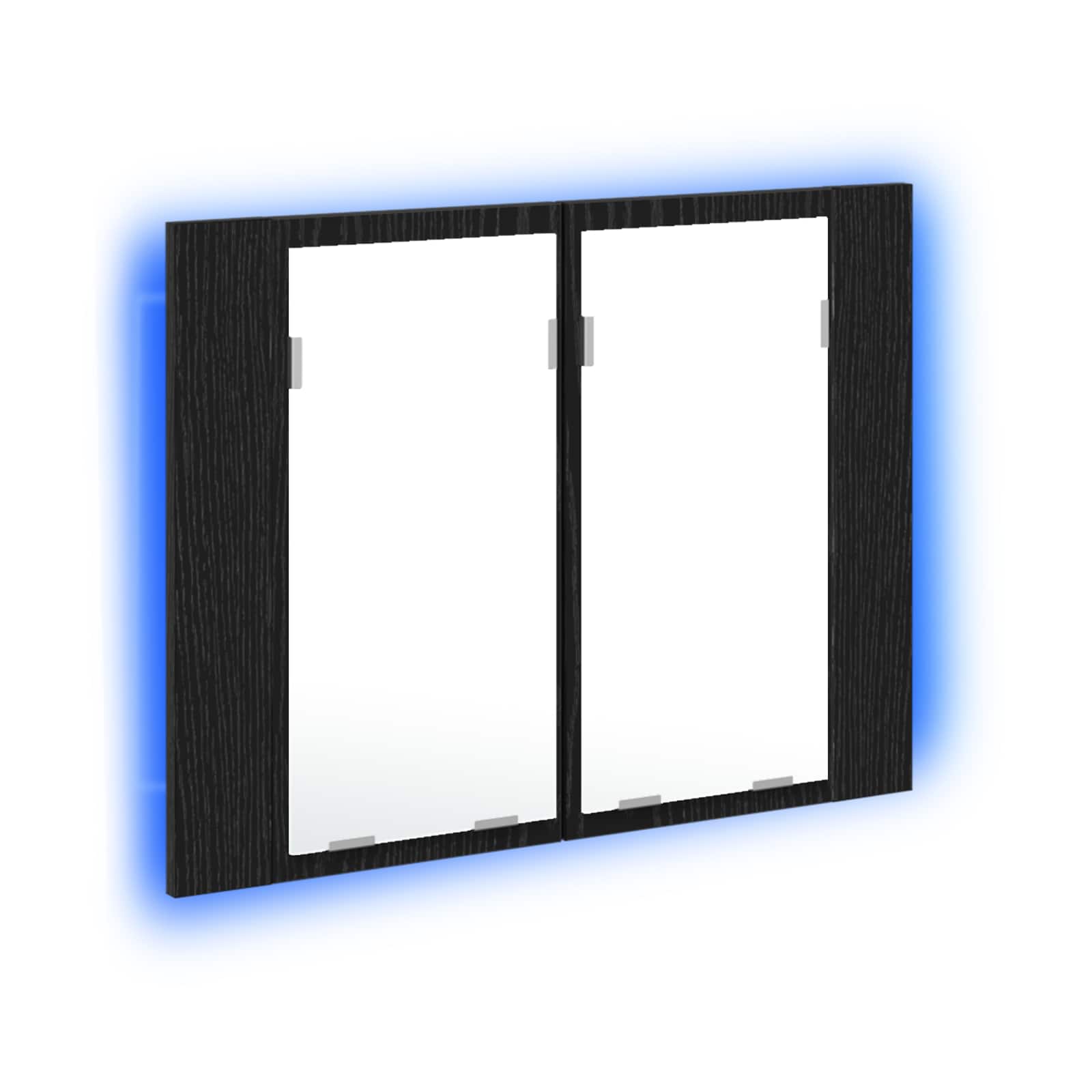 Bathroom Mirror Cabinet with Shelf Black Oak 60 x 12 x 45 cm