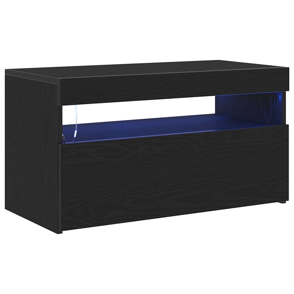 TV Cabinet 75 x 35 x 40 cm Black Oak Engineered Wood