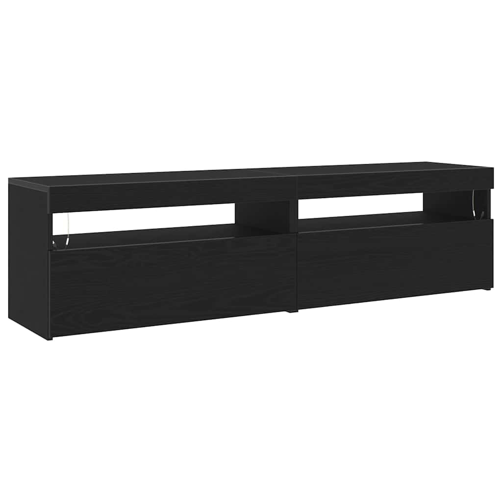 TV Cabinet 2 pcs Black Oak Engineered Wood