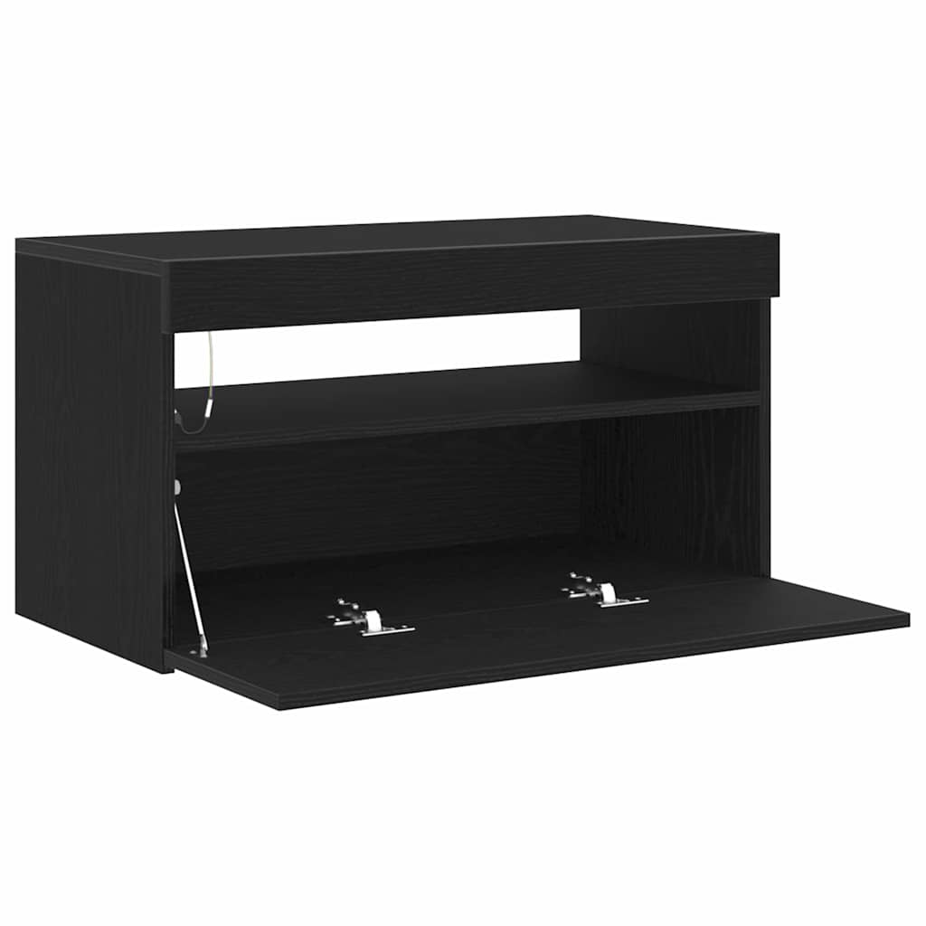 TV Cabinet 2 pcs Black Oak Engineered Wood