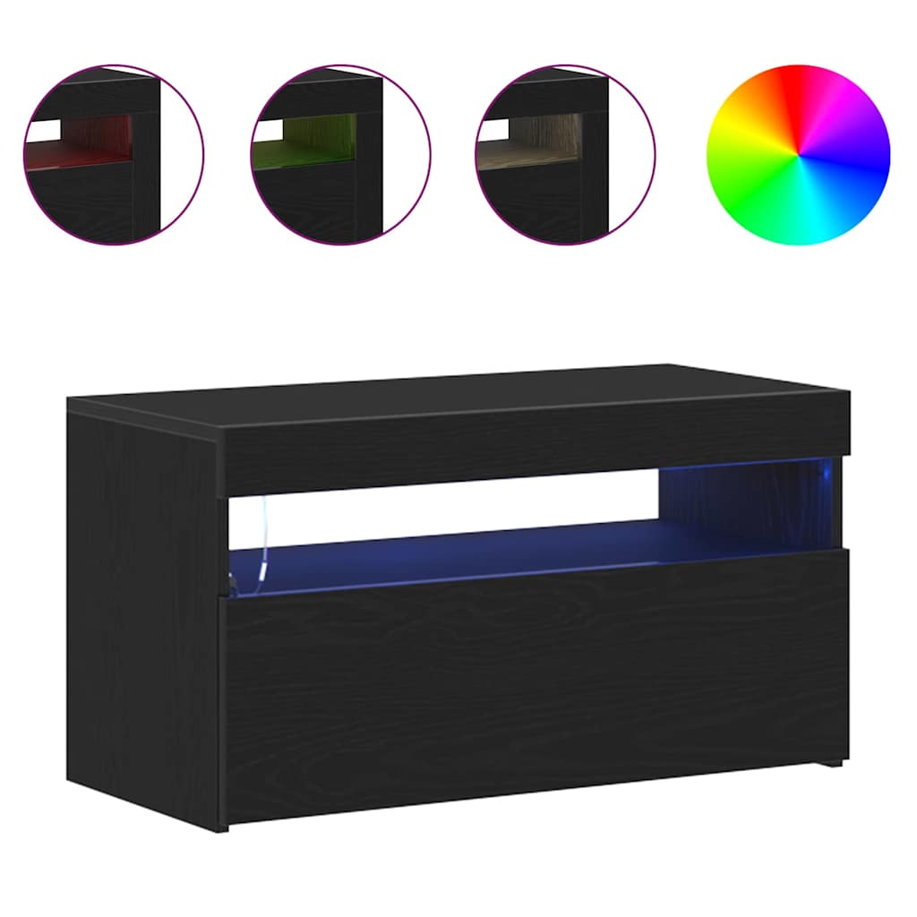 TV Cabinet 2 pcs Black Oak 75 x 35 x 40 cm Engineered Wood