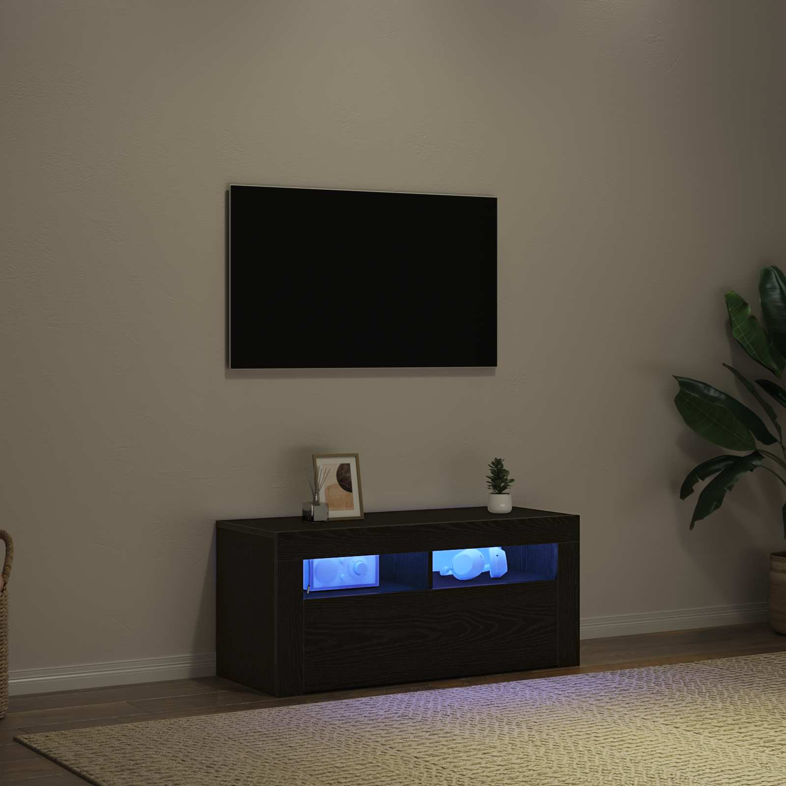 TV Cabinet 90 x 35 x 40 cm Black Oak Engineered Wood