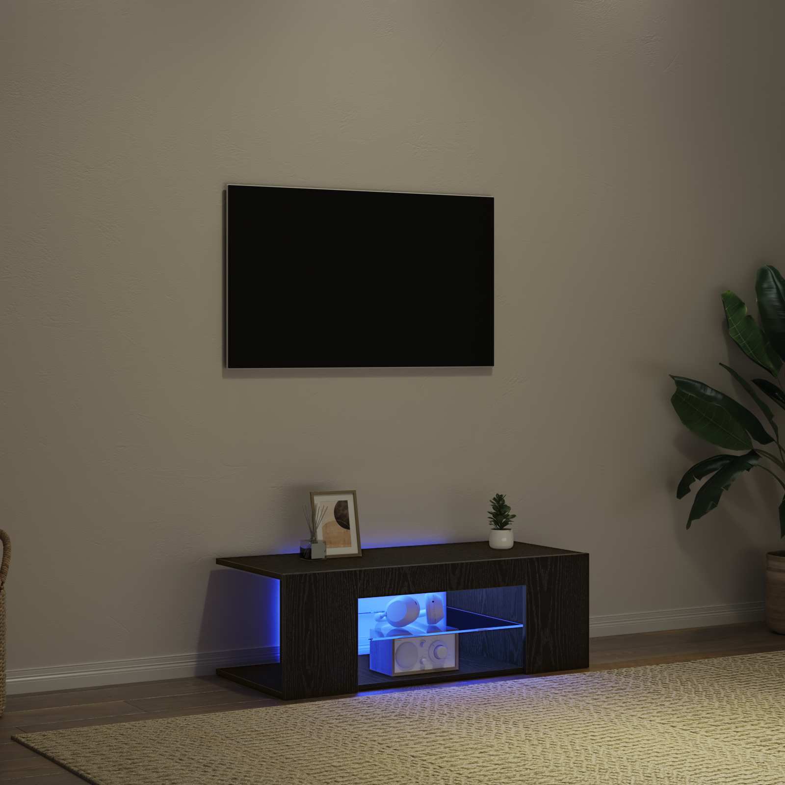 TV Cabinet Black Oak 90 x 39 x 30 cm Engineered Wood
