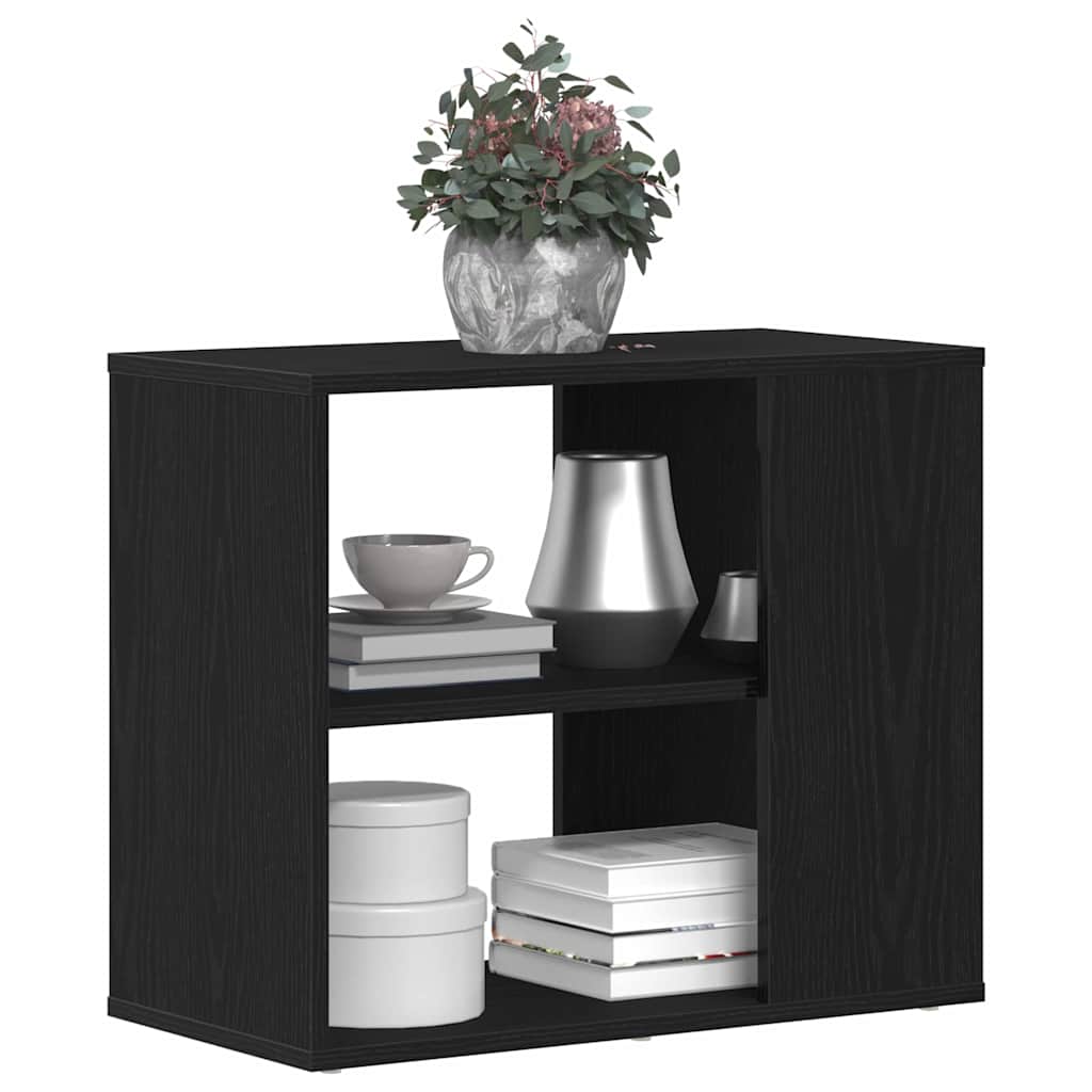 Sideboard with Drawer Black Oak 60 x 30 x 50 cm Engineered Wood