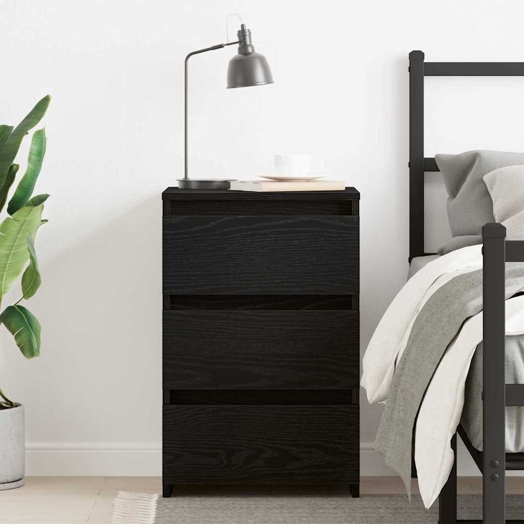 Bedside Cabinet Black Oak 40 x 35 x 62,5 cm Engineered Wood