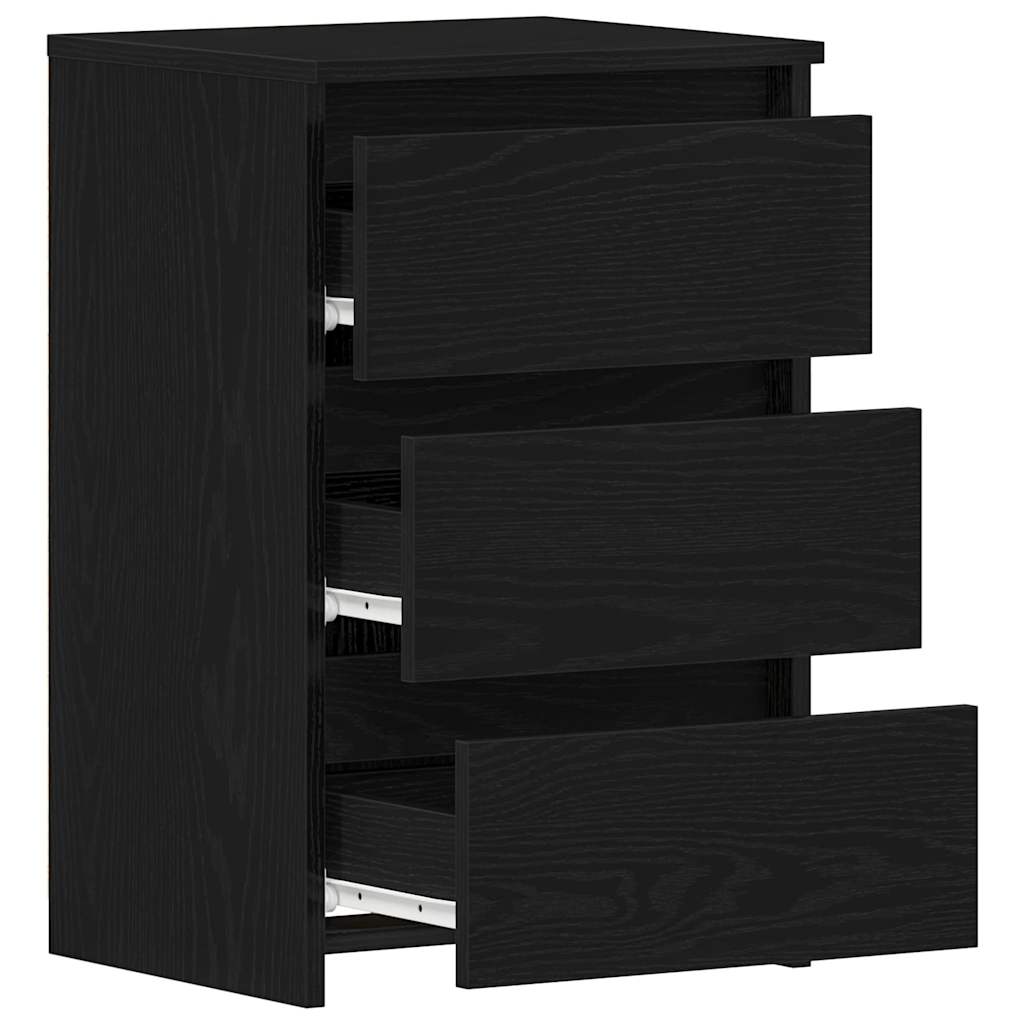Bedside Cabinet with Drawer 2 pcs Black Oak 40 x 35 x 62,5 cm