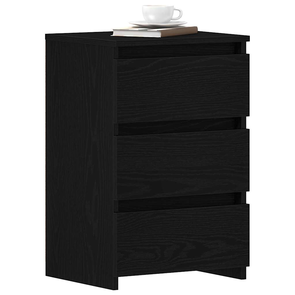 Bedside Cabinet with Drawer 2 pcs Black Oak 40 x 35 x 62,5 cm