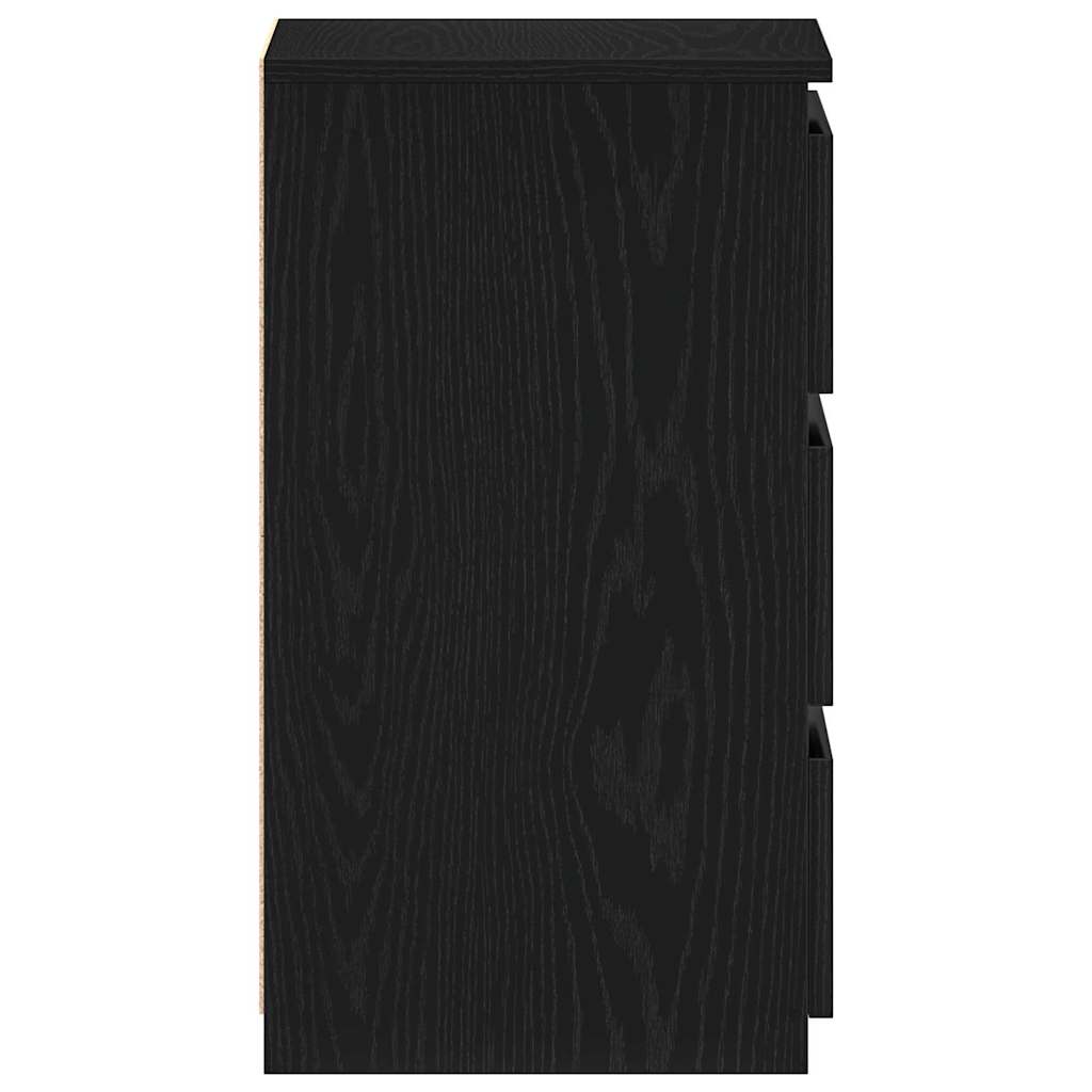 Bedside Cabinet with Drawer 2 pcs Black Oak 40 x 35 x 62,5 cm