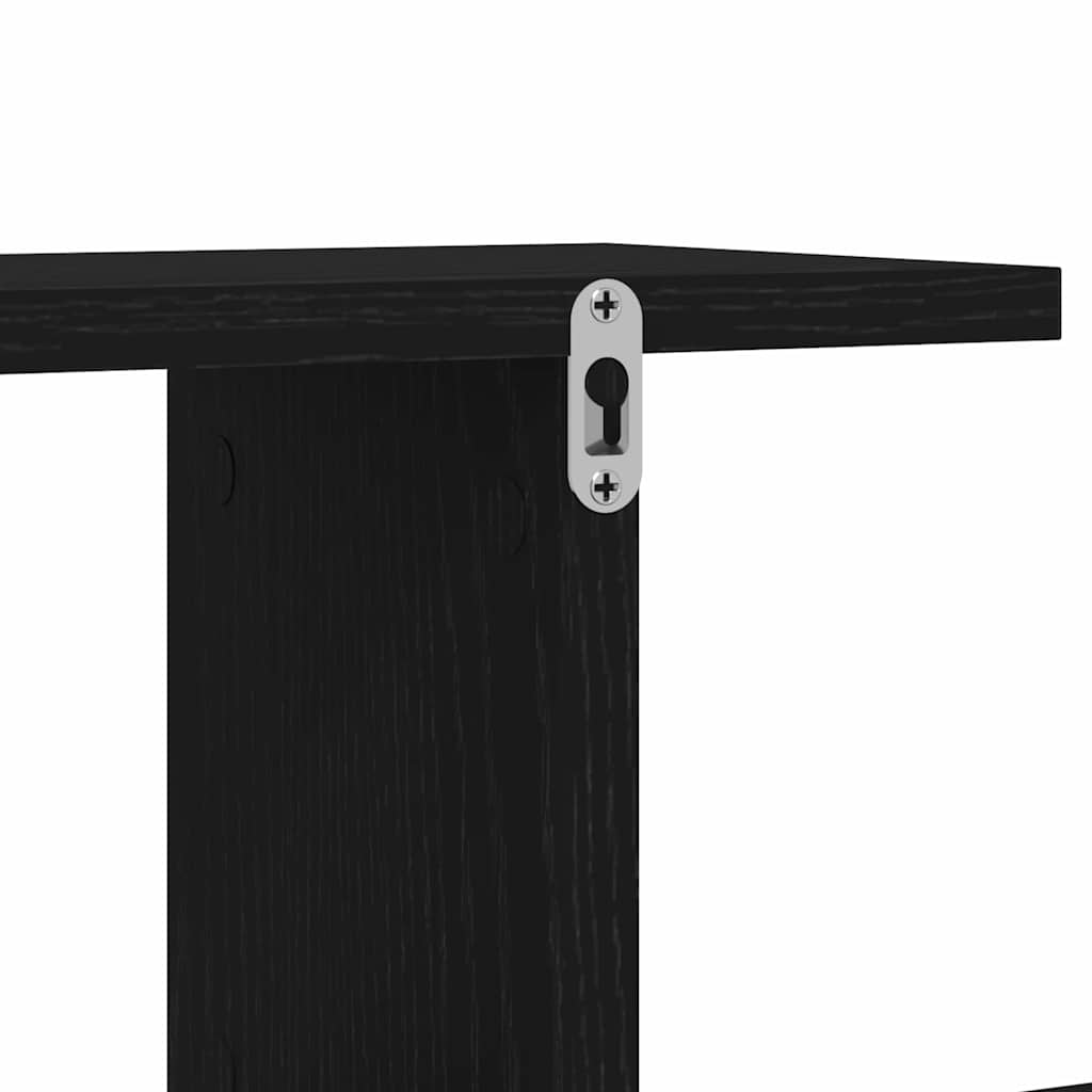 Wall-mounted TV Shelf Wall-Mounted Black Oak 125 x 18 x 23 cm