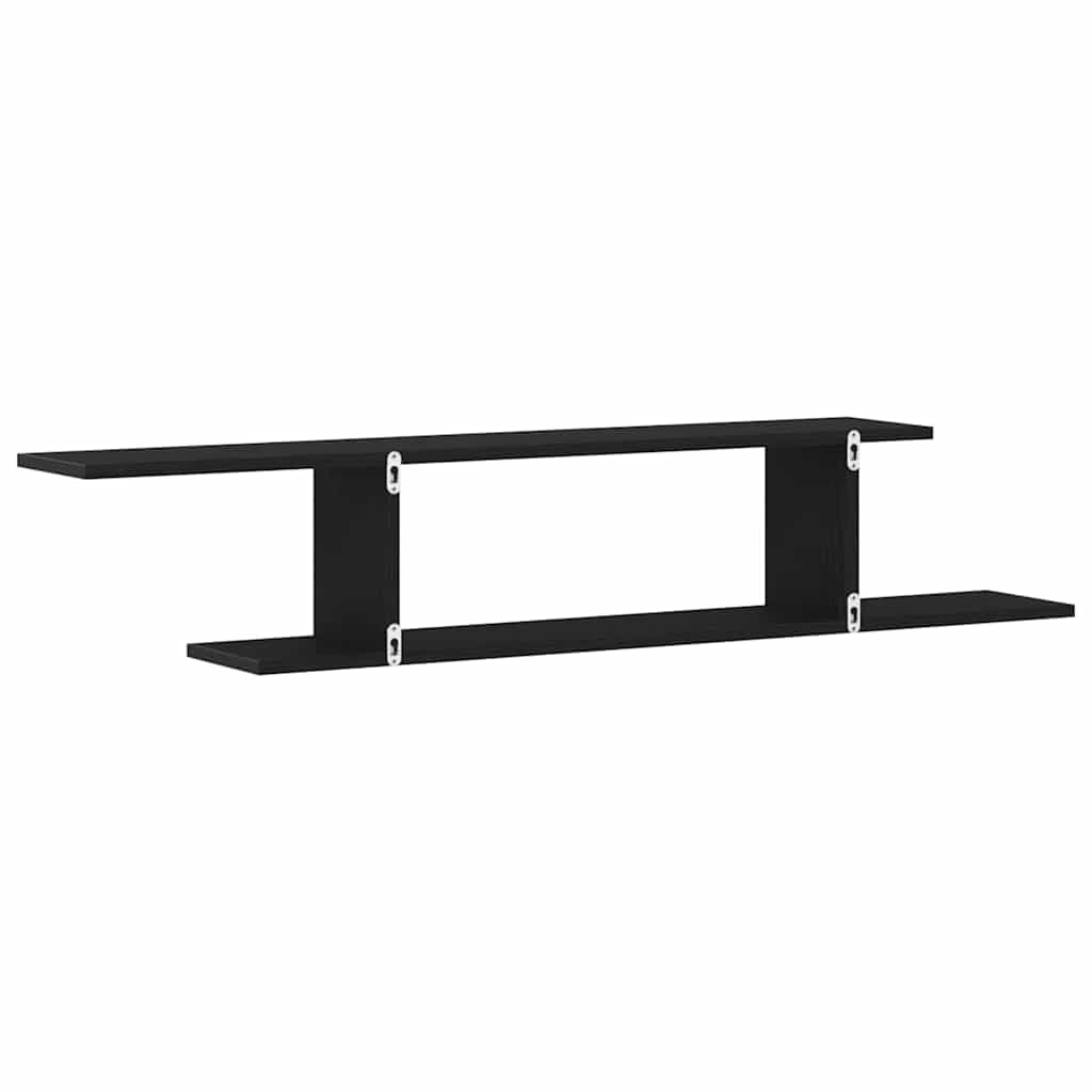 Wall-mounted TV Shelf Wall-Mounted Black Oak 125 x 18 x 23 cm