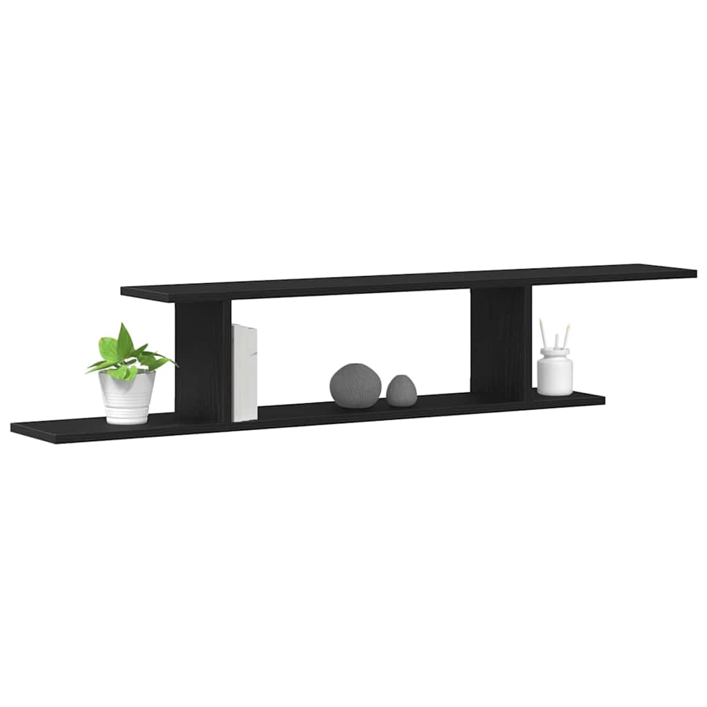 Wall-mounted TV Shelf Wall-Mounted Black Oak 125 x 18 x 23 cm