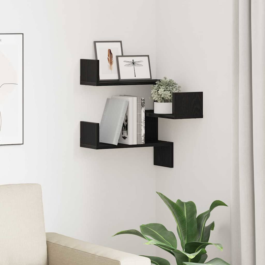 Wall Shelf Wall-Mounted Black Oak 40 x 40 x 49,5 cm