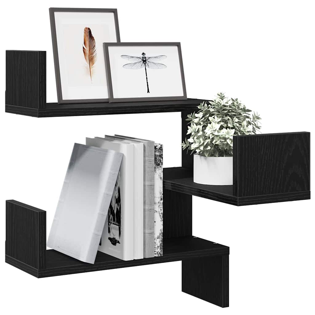 Wall Shelf Wall-Mounted Black Oak 40 x 40 x 49,5 cm