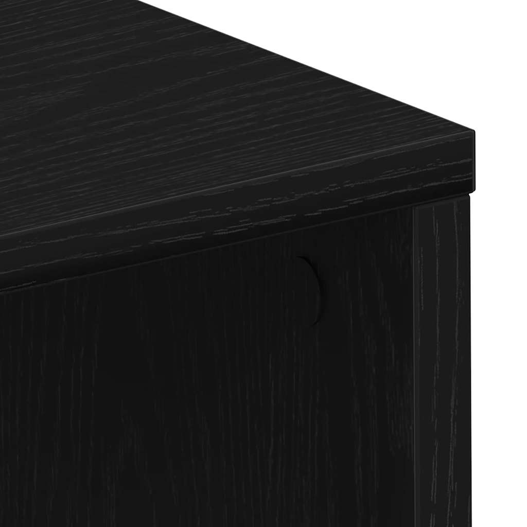 Desk with Shelf Black Oak 102.5 x 35 x 75 cm Engineered wood