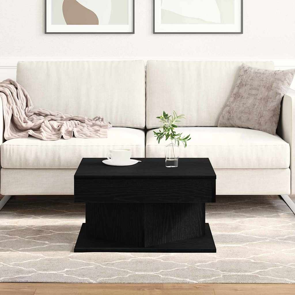 Coffee Table Black Oak 57 x 57 x 30 cm Engineered Wood