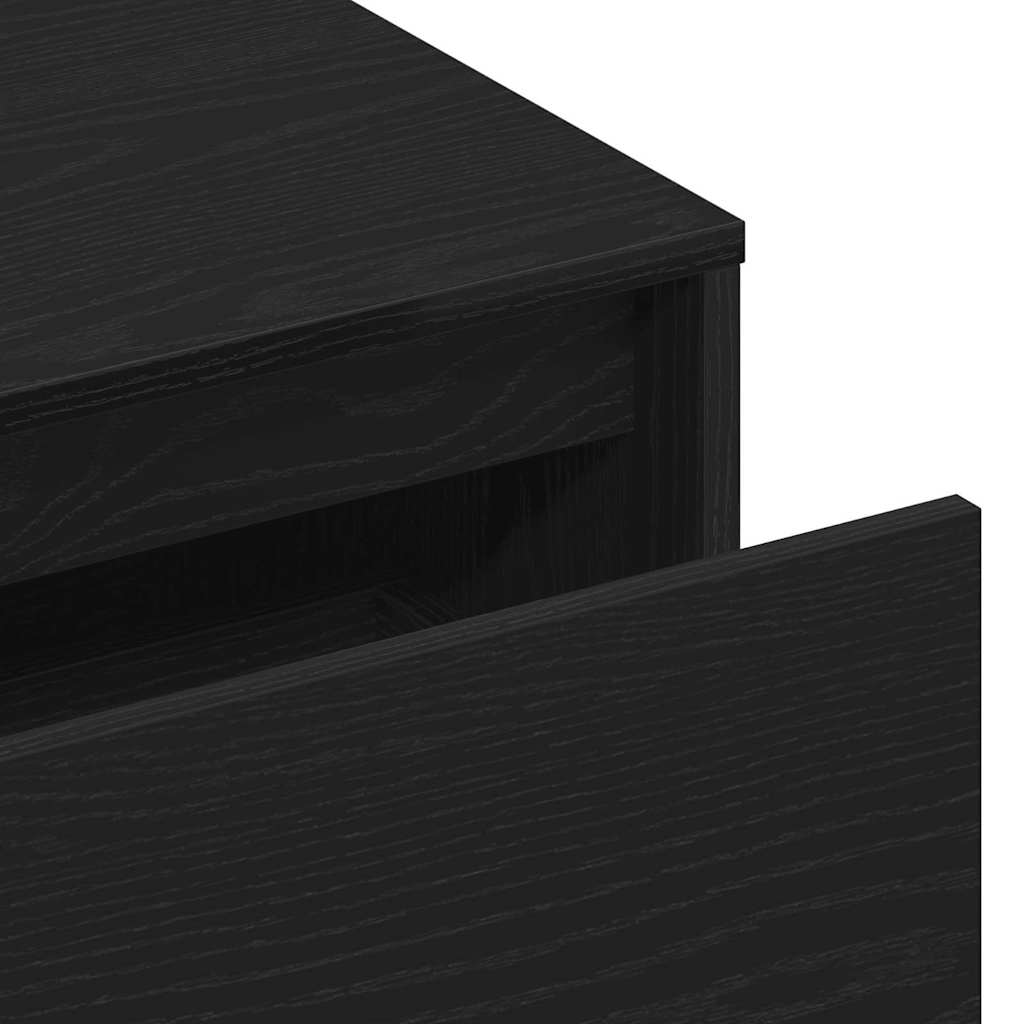 Hall Bench Black Oak 80 x 40 x 45 cm Engineered Wood