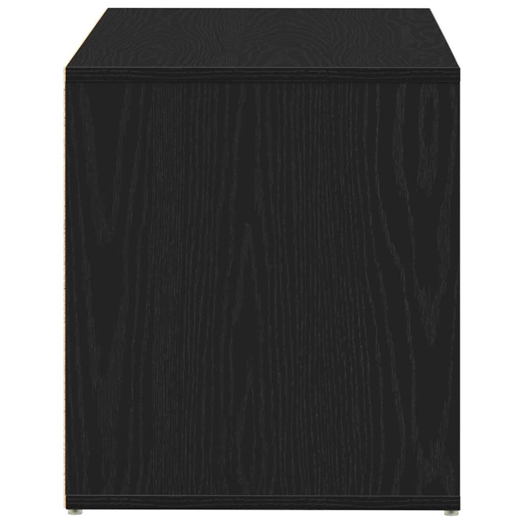 Hall Bench Black Oak 80 x 40 x 45 cm Engineered Wood