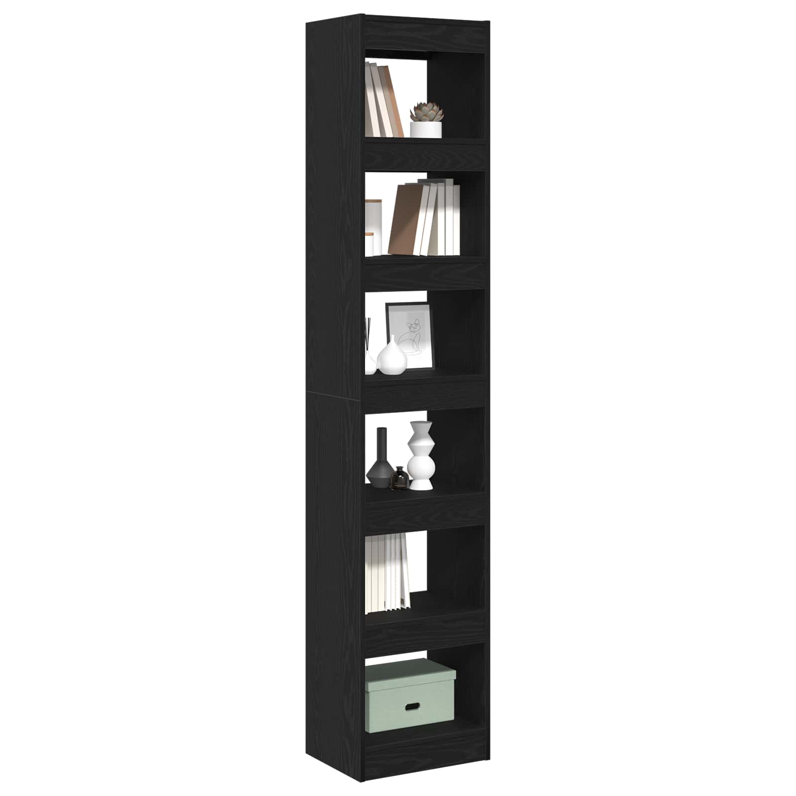 Book Cabinet Black Oak 40 x 30 x 198 cm Engineered Wood