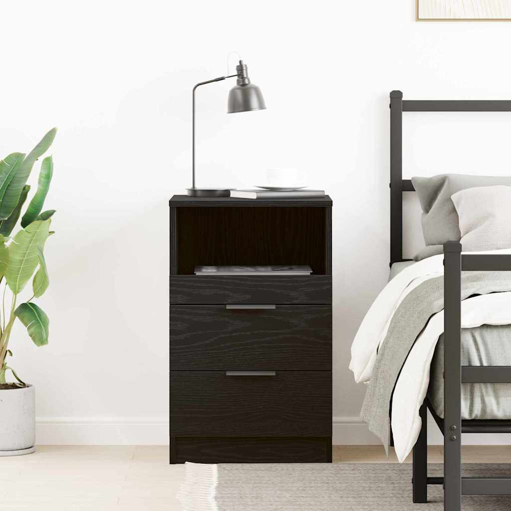Bedside Cabinet Black Oak 40 x 36 x 65 cm Engineered Wood