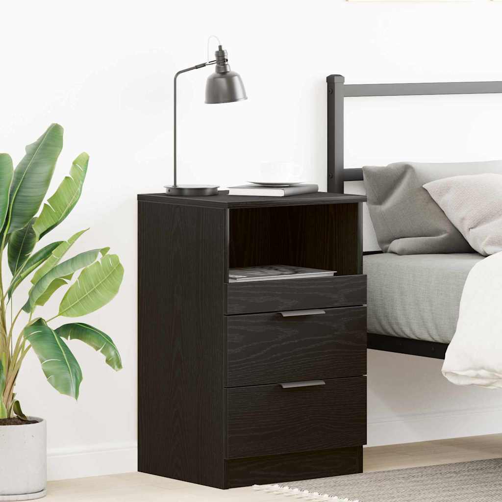 Bedside Cabinet Black Oak 40 x 36 x 65 cm Engineered Wood