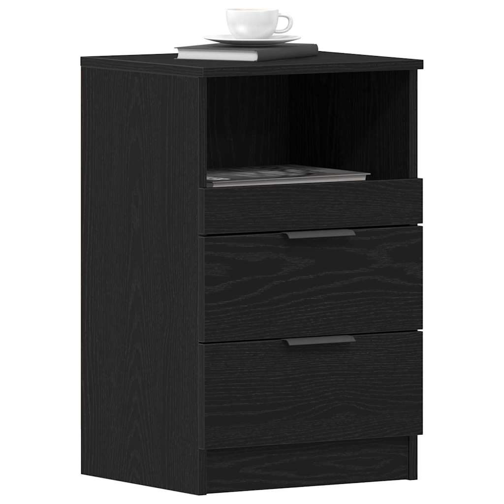 Bedside Cabinet Black Oak 40 x 36 x 65 cm Engineered Wood