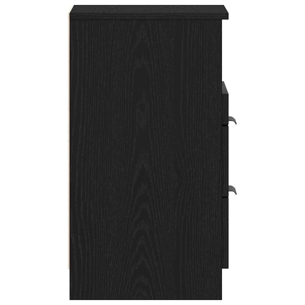 Bedside Cabinet Black Oak 40 x 36 x 65 cm Engineered Wood
