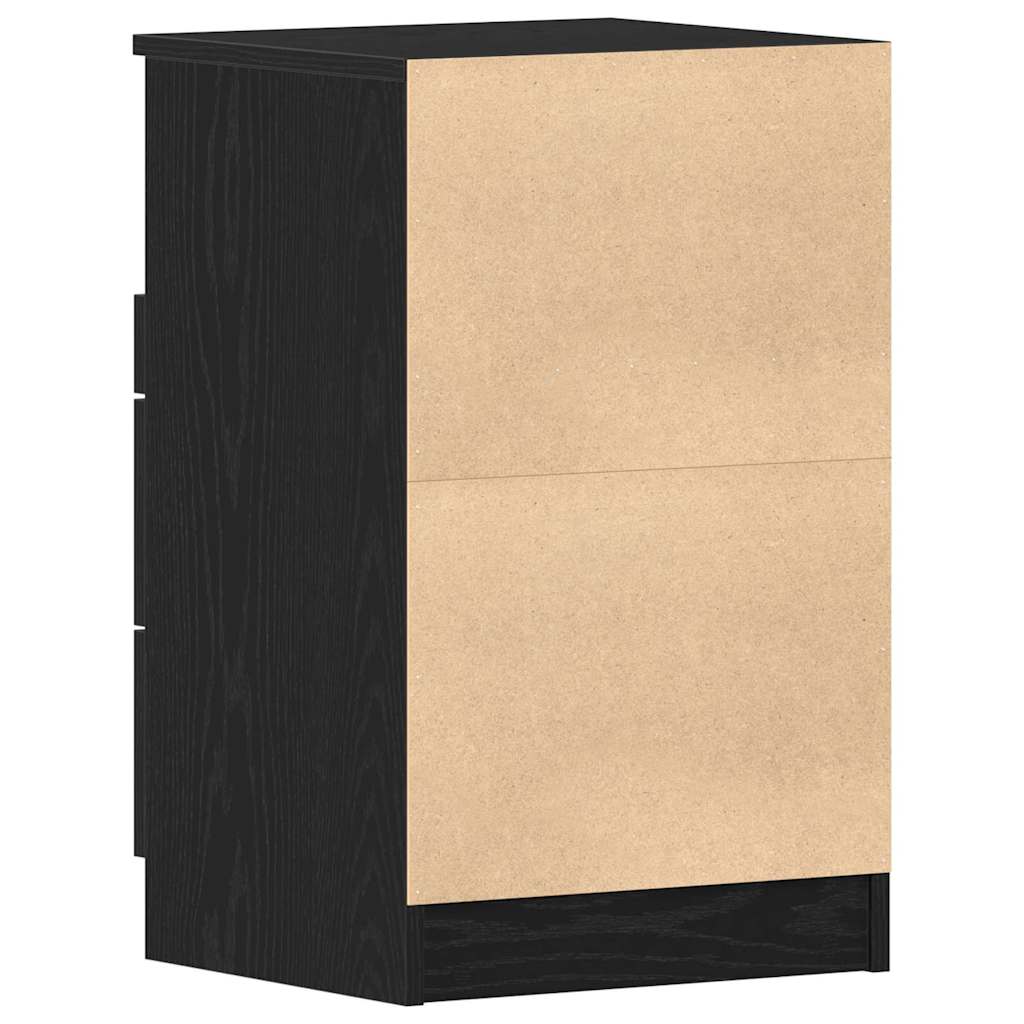 Bedside Cabinet 2 pcs Black Oak 40 x 36 x 65 cm Engineered Wood