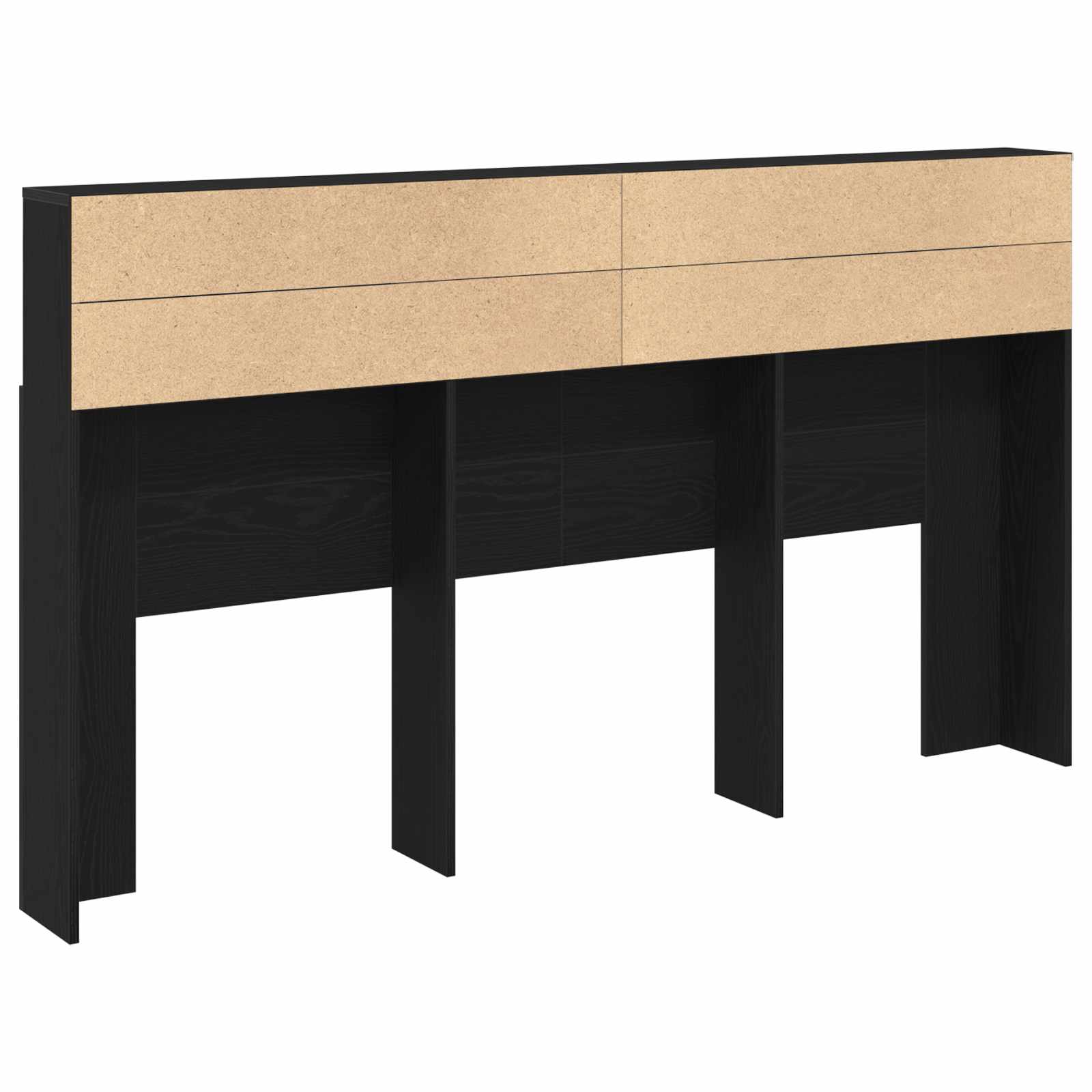 Headboard Cabinet Black Oak Engineered Wood