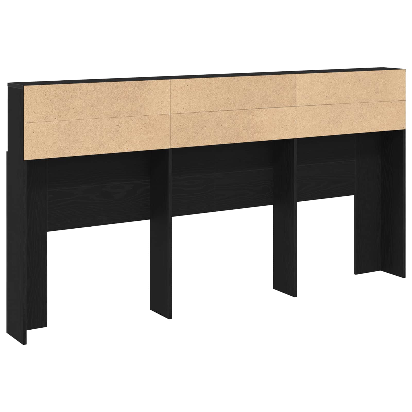Headboard Cabinet Black Oak Engineered Wood