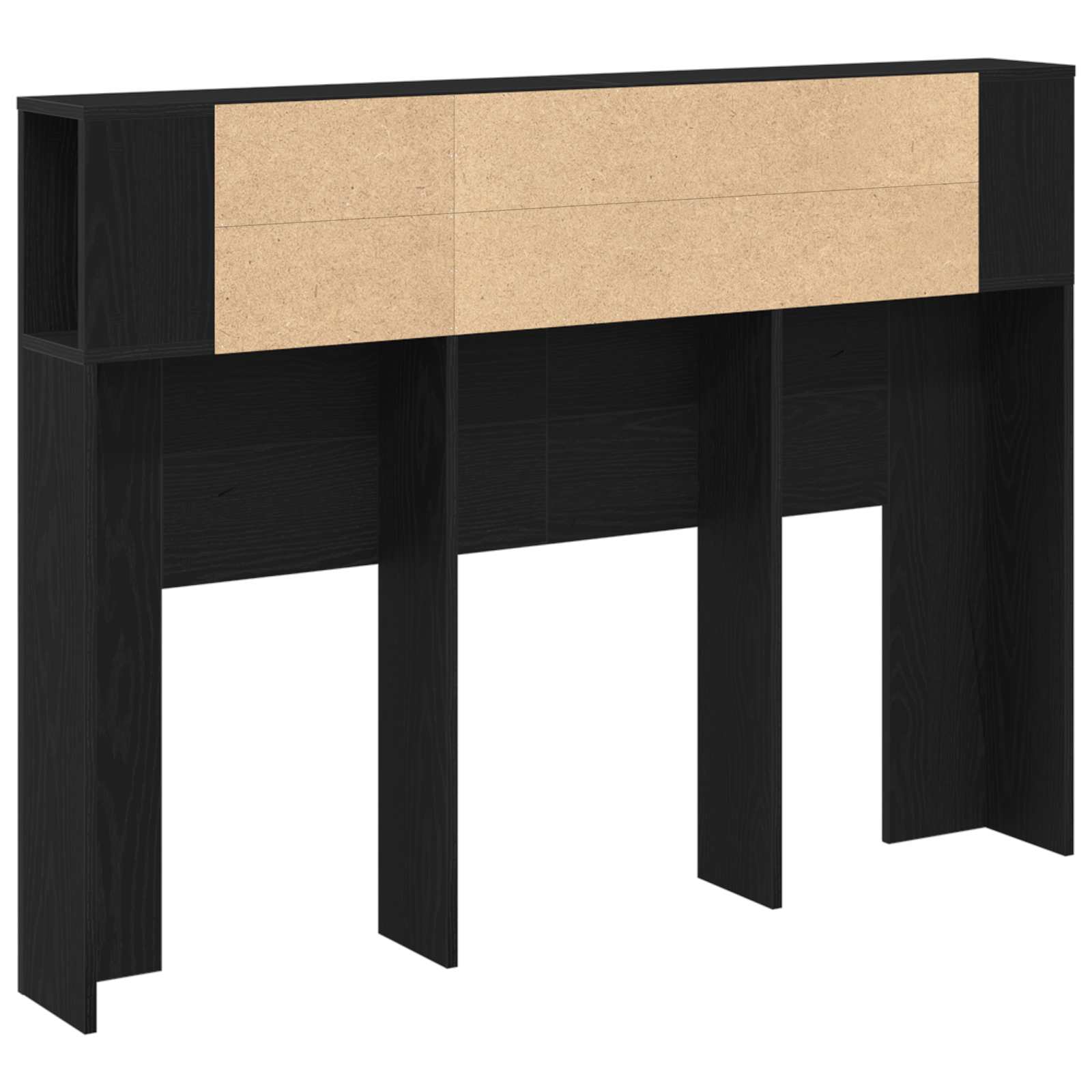 Headboard Cabinet Black Oak Engineered Wood