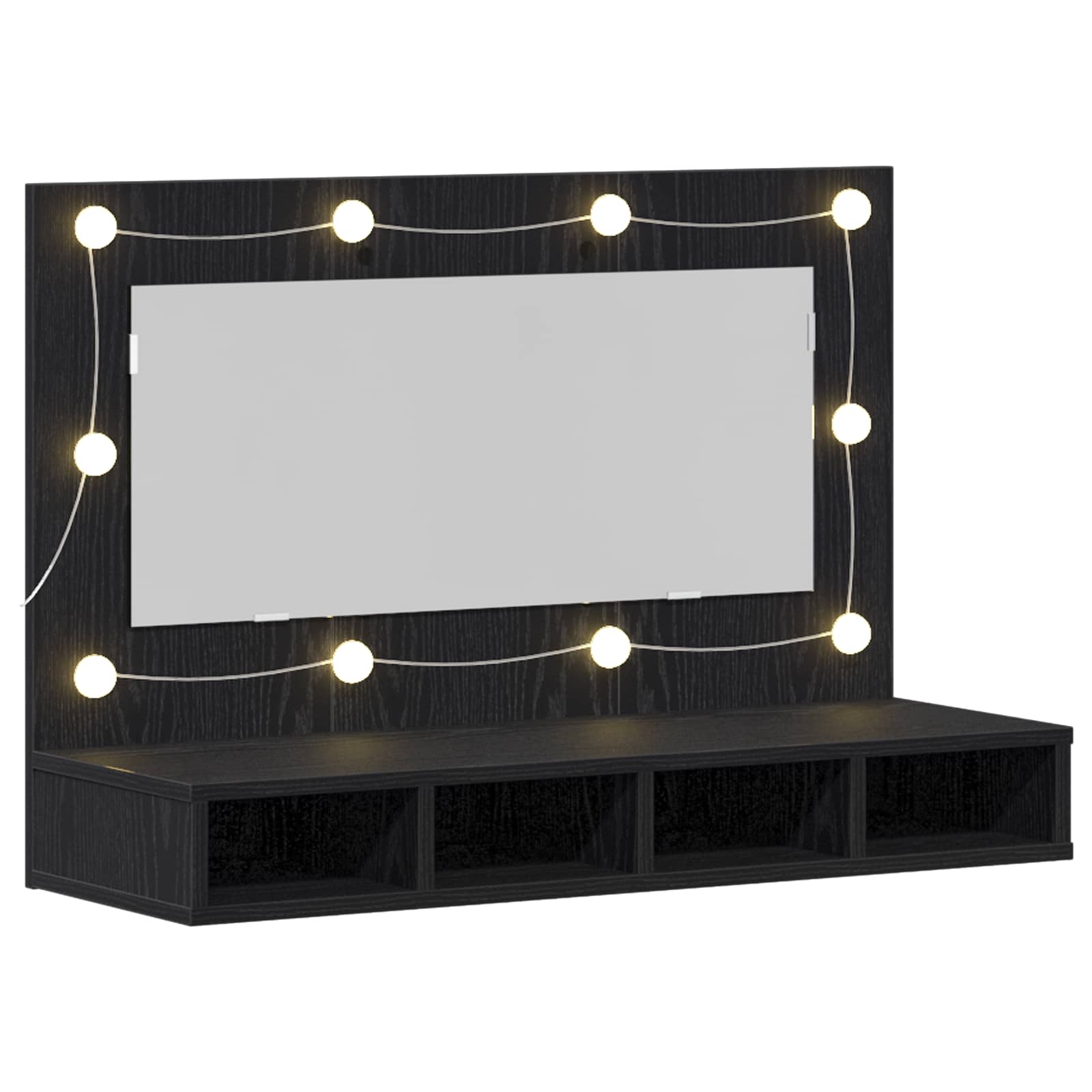 Mirror Cabinet Black Oak 90 x 31,5 x 62 cm Engineered Wood