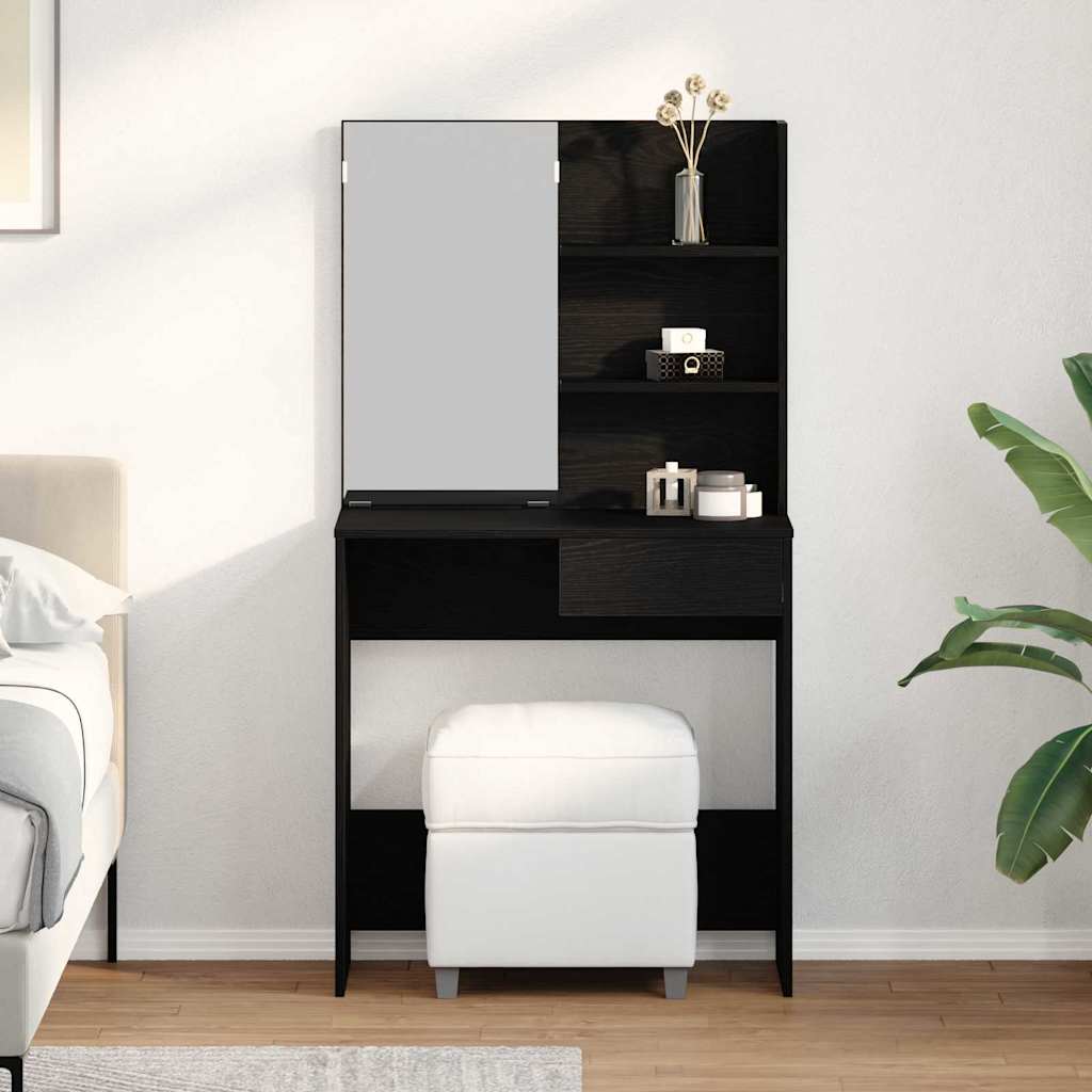 Dressing Table Black Oak 74,5 x 40 x 141 cm Engineered Wood