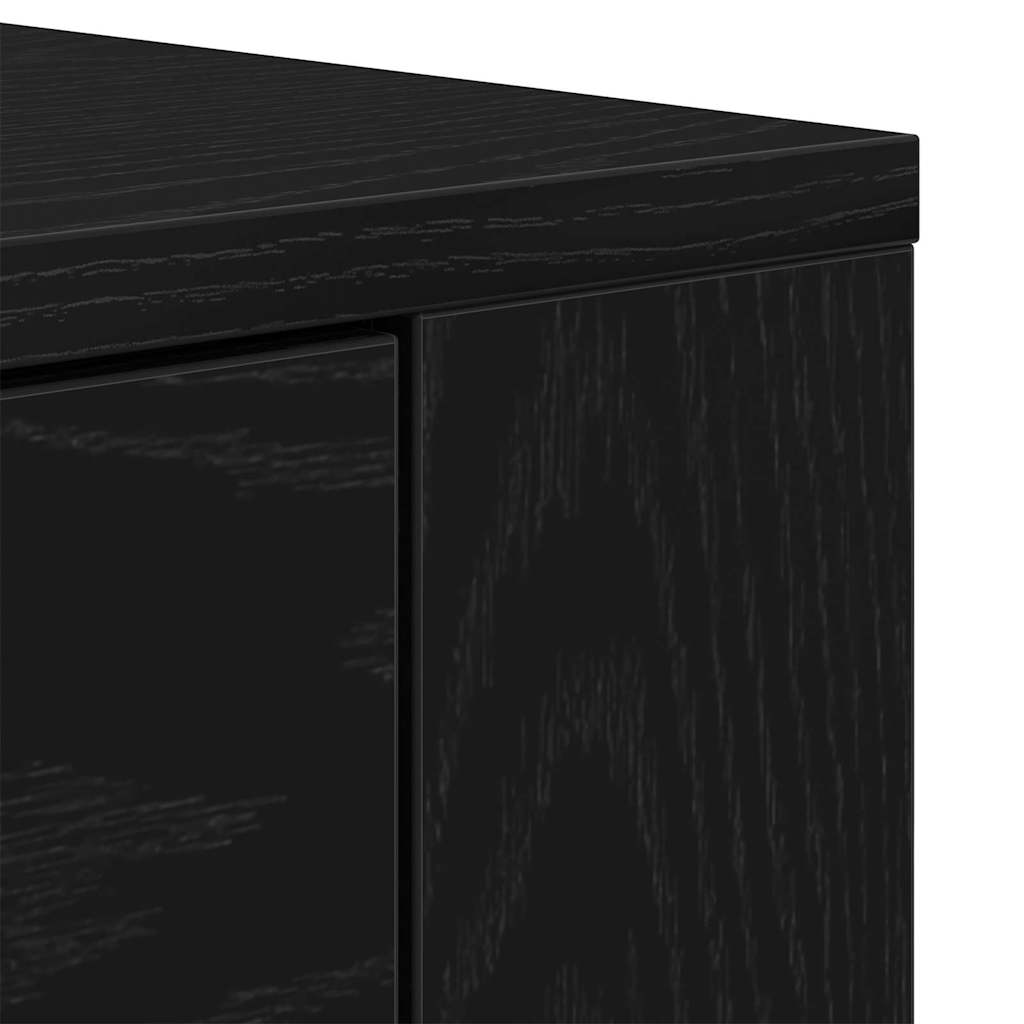 Sideboard with Drawer Black Oak 80 x 33 x 70 cm Engineered Wood