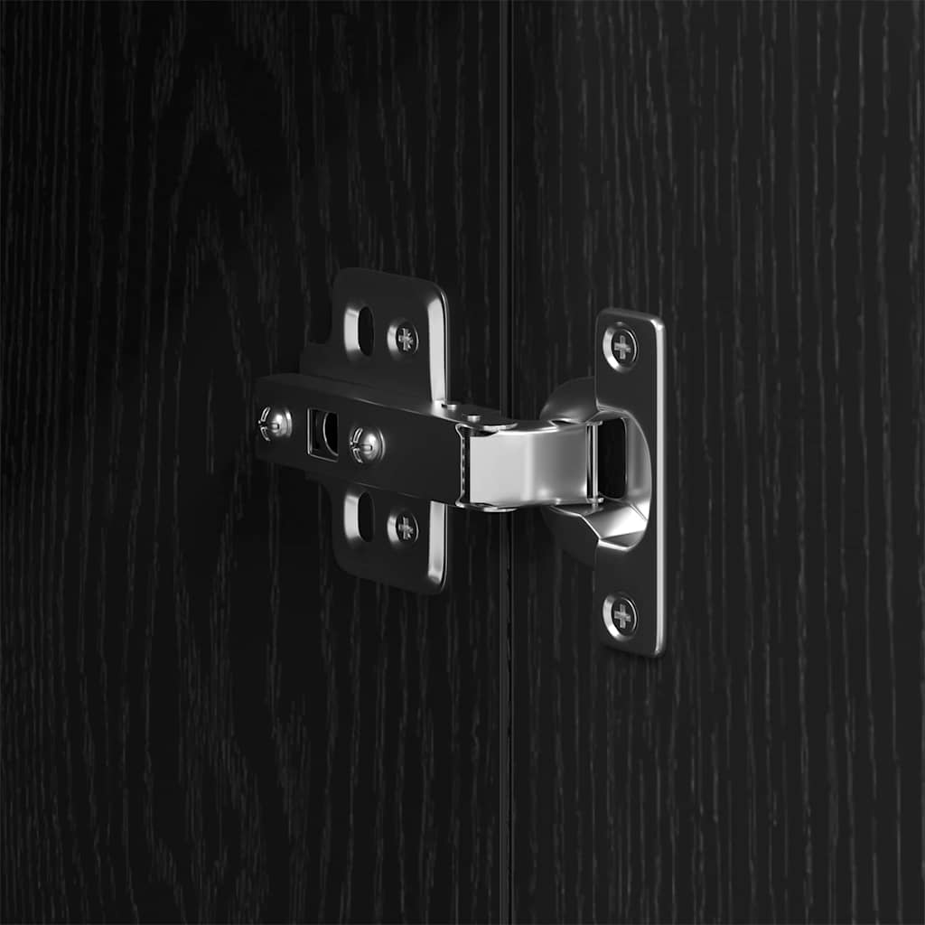 Bathroom Cabinet Black Oak 30 x 30 x 190 cm Engineered Wood